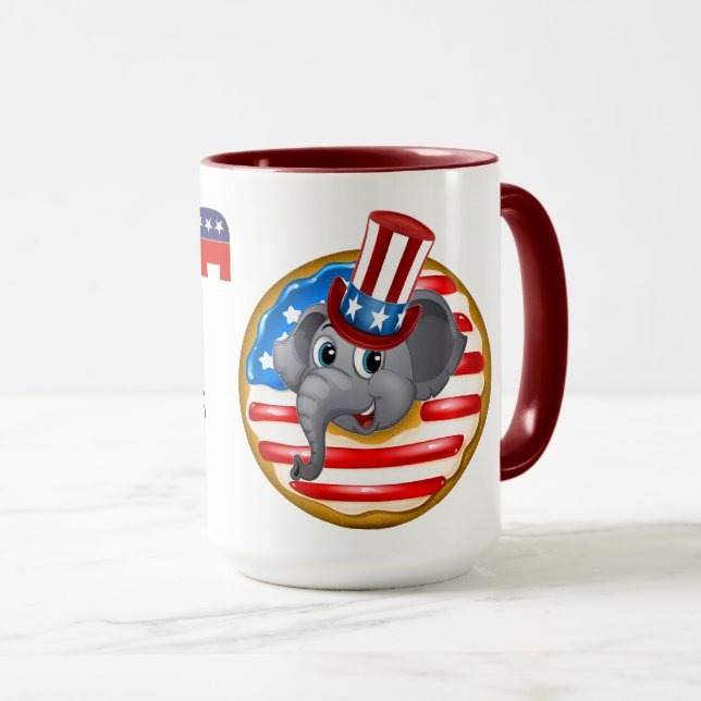 Mug Le Dieu républicain bénit l'Amérique Doughnut (Devant droit)