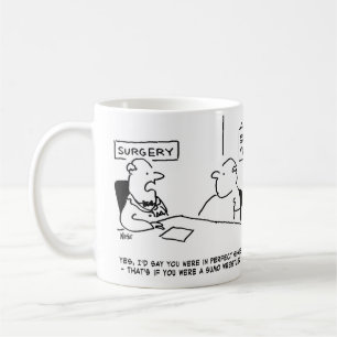 Mug Le docteur dit au patient qu'il est en dessin en f