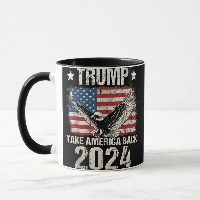 Mug Le drapeau de Trump 2024 reprend l'Amérique hommes (Gauche)