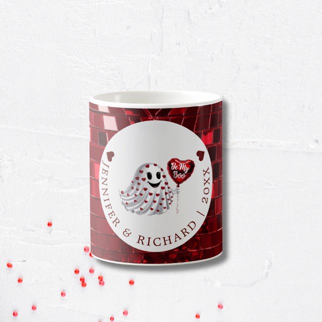 Mug Le fantôme du coeur rouge de Valentine (Custom Valentine's Day Mug - Romantic Heart Design)