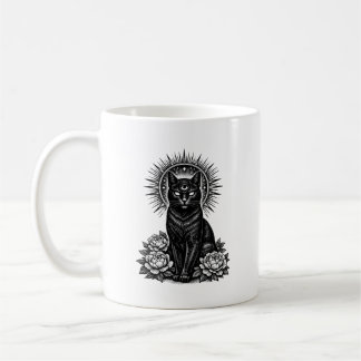 Mug Le Félin Mystique - Chat au Troisième Œil Gravure 