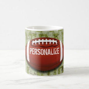 Mug Le football grunge vert génial personnalisé