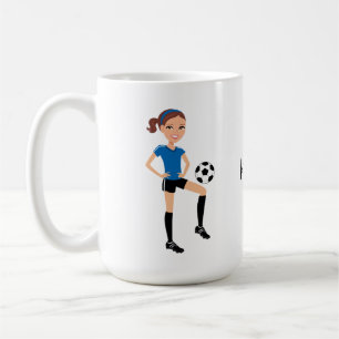 Mug Le footballeur de la fille personnalisé