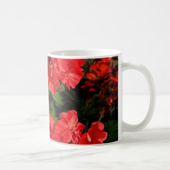 Mug Le géranium rouge de style antique fleurit des (Droite)