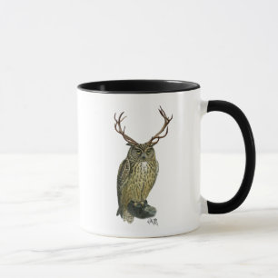 Mug Le hibou avec des andouillers raffinent 2