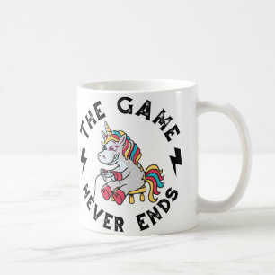 Mug Le jeu n'est jamais terminé pour les licornes