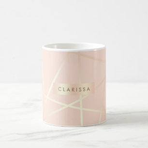 Mug Le joli or rose élégant et rougissent géométri