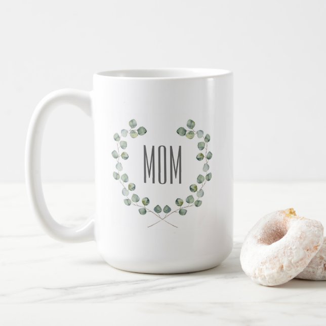 Mug Le jour de mère du cadre | de feuille d'eucalyptus (Avec donut)