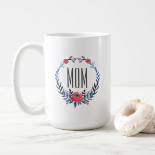 Mug Le jour de mère floral des roses rouges  