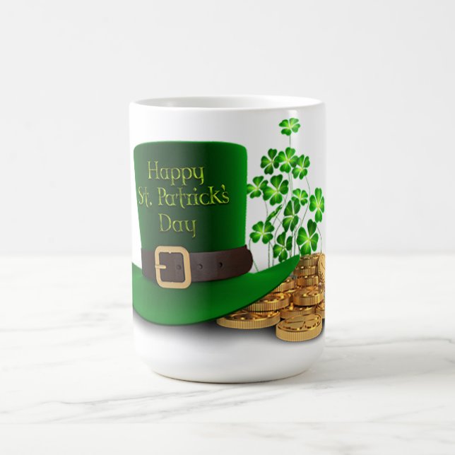 Mug Le jour de St Patrick - casquette et trèfles et (Centre)