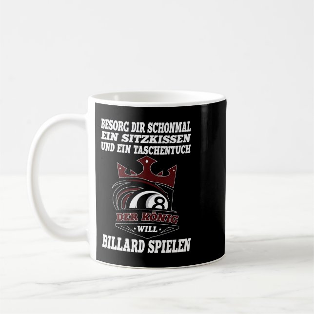 Mug Le King Will Billiards Jouer Drôle Snooker Pool Bi (Gauche)