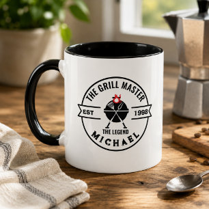 Mug Le Maître du Grill Année de Création Nom Flamme
