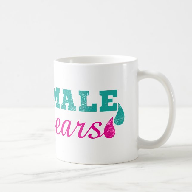 Mug Le mâle déchire rose drôle et Teal (Droite)