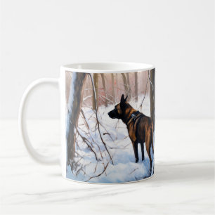 Mug Le Malinois Belge Laisser Neige Noël