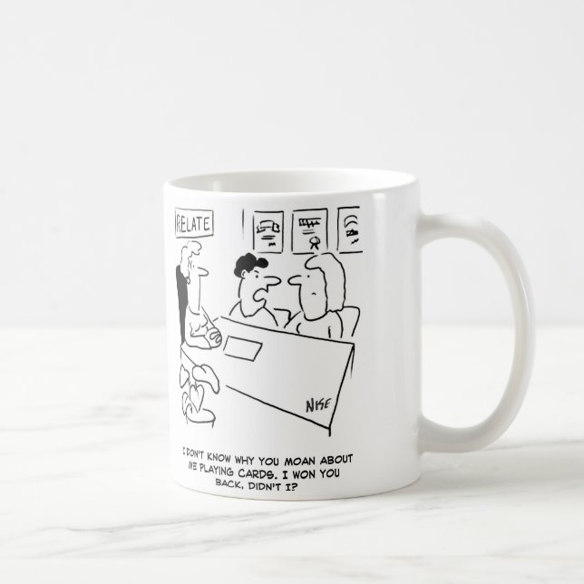 Mug Le mari a gagné sa femme en jouant aux cartes (Droite)