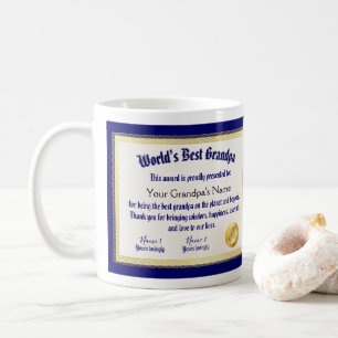 Mug Le meilleur certificat grand-père du monde Funny m
