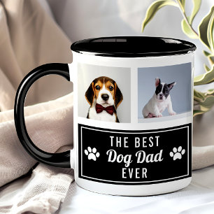 Mug Le meilleur chien papa jamais Black Pet Collage ph