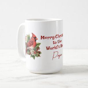 Mug Le meilleur papa du monde Cardinal rouge Noël