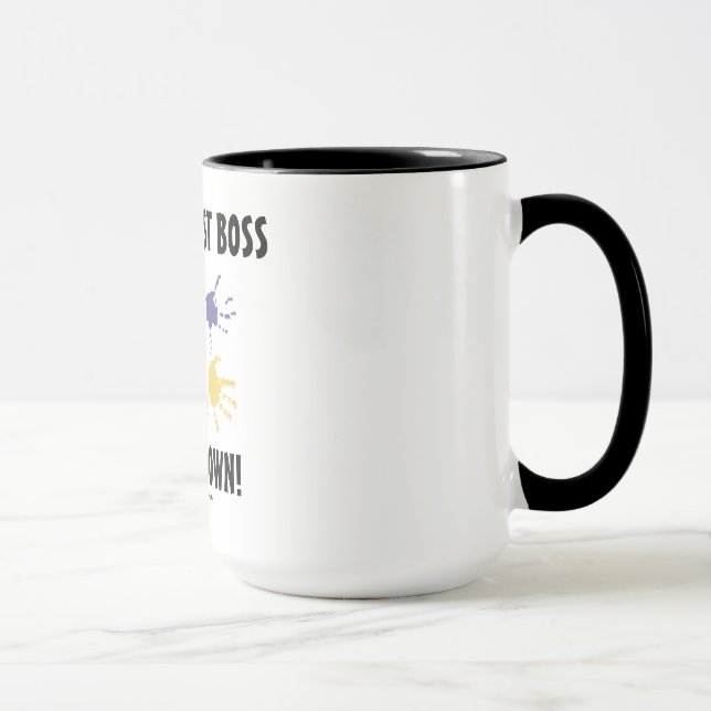 Mug Le meilleur patron du monde remet vers le bas la (Droite)