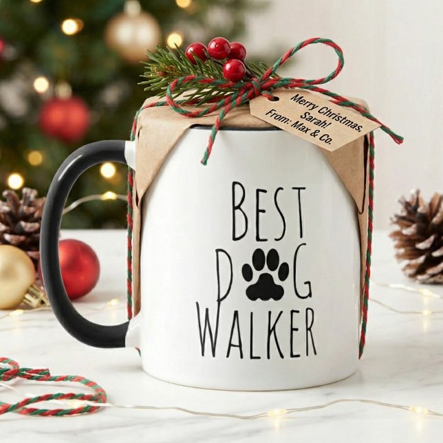 Mug Le meilleur promeneur de chiens jamais. (Créateur téléchargé)