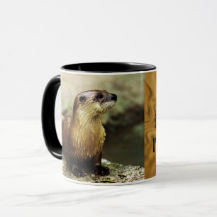 Mug Le message drôle de loutre personnalisent le café
