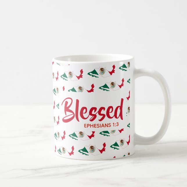 Mug Le MEXIQUE Bienheureux Éphésiens Écriture Chrétien (Droite)