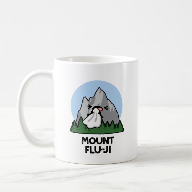 Mug Le Mont Flu-ji Funny Mountain Pun (Gauche)