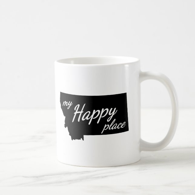 Mug Le Montana est mon noir et blanc heureux d'endroit (Droite)