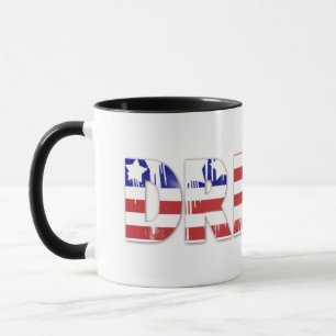Mug Le mot Dream with Patriotic American Flag
