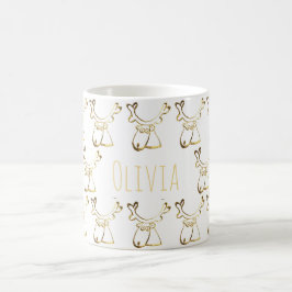 Mug Le motif mignon drôle de renne ajoutent le nom ou