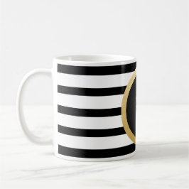 Mug Le noir moderne barre l'ananas de feuille d'or de