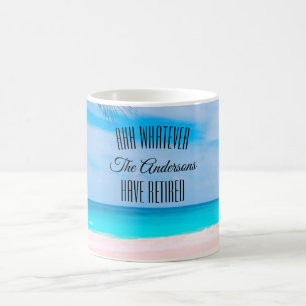 Mug Le nom du couple à la retraite Sandy Beach and Oc