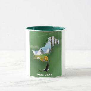 Mug Le Pakistan a illustré une carte de voyage.