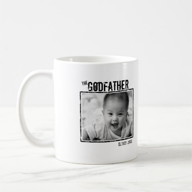 Mug Le Parrain | Photo et nom personnalisés (Gauche)