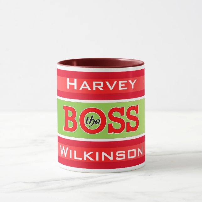 Mug Le patron / Da Boss avec votre nom (Centre)