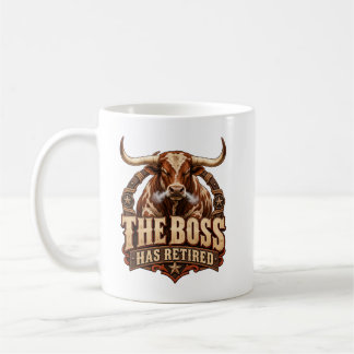 Mug Le patron est à la retraite Taureau Texas Longhorn