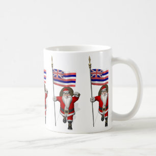 Mug Le Père Noël Avec L'Ensigne D'Hawaï