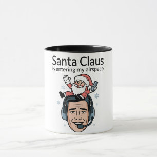 Mug Le Père Noël entre dans mon espace aérien Contrôle