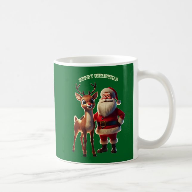 Mug Le Père Noël et Rudolph l'URM des rennes à nez rou (Droite)