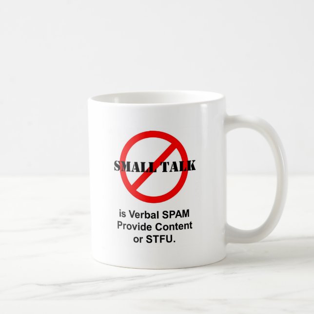 Mug Le petit entretien est Spam verbal (Droite)