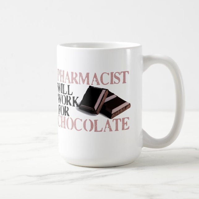 Mug Le pharmacien travaillera pour le chocolat (Droite)