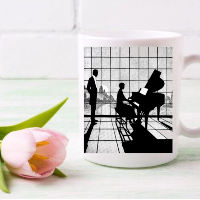 Mug Le pianiste vintage (Créateur téléchargé)
