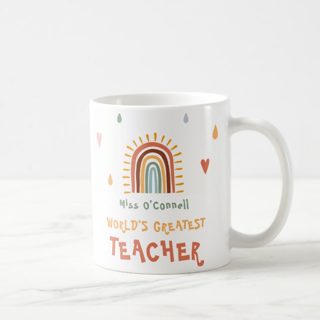 Mug Le plus grand cadeau d'enseignant du monde Boho ar (Droite)