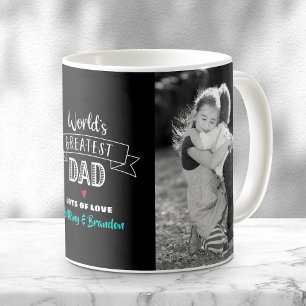 Mug Le plus grand papa du monde 2 Photo Black White mo