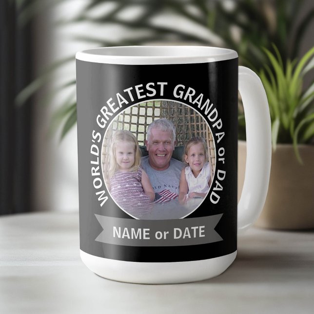 Mug Le plus grand papa grand-père du monde Modèle phot (Custom Mug)