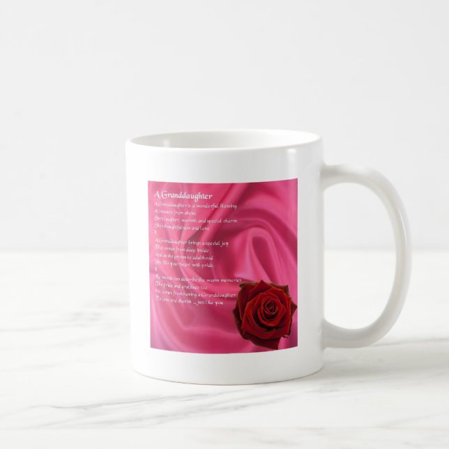 Mug Le poème de petite-fille - soie rose et s'est levé (Droite)