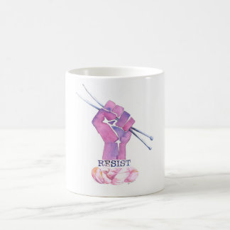 Mug Le poing de puissance de tricot, fil, résistent