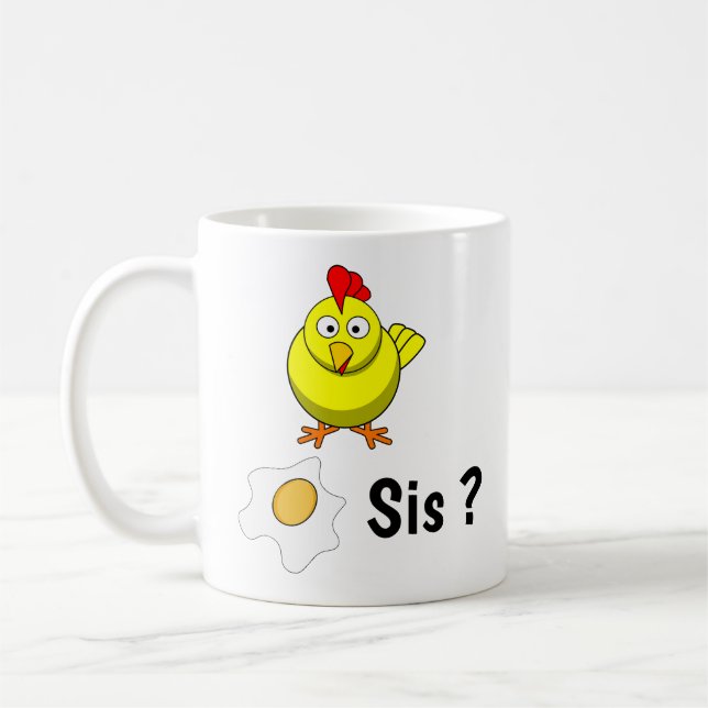 Mug Le poulet reconnaît l'oeuf-soeur (Gauche)
