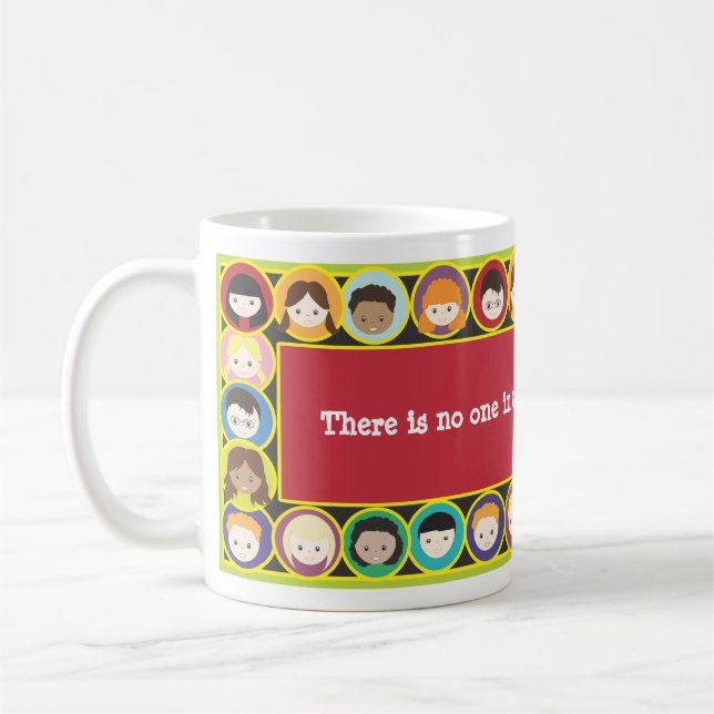 Mug Le professeur de diversité de visages d'enfants (Gauche)