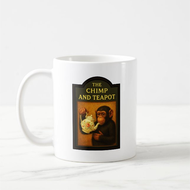 Mug Le Pub De Chimp Et Teapot (Gauche)